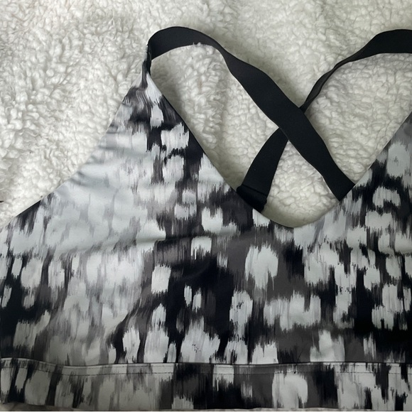 Aerie Offline Shine Strappy Back Sports Bra Workout Athletic Silver Shadow Large - Picture 6 of 7